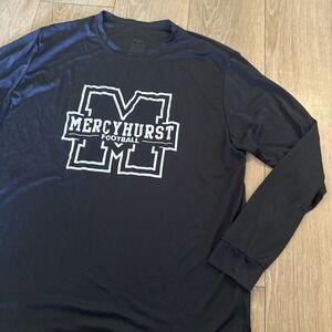 Mercyhurst University Football Men's Long Sleeve‎ Performance Tee XXL Black